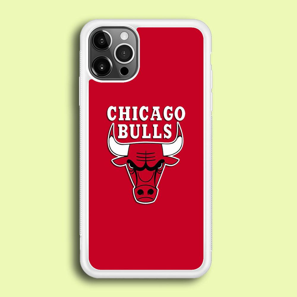 NBA Chicago Bulls Basketball 001 iPhone 12 Pro Case-Rubber / White (2D Case)-Xtracase
