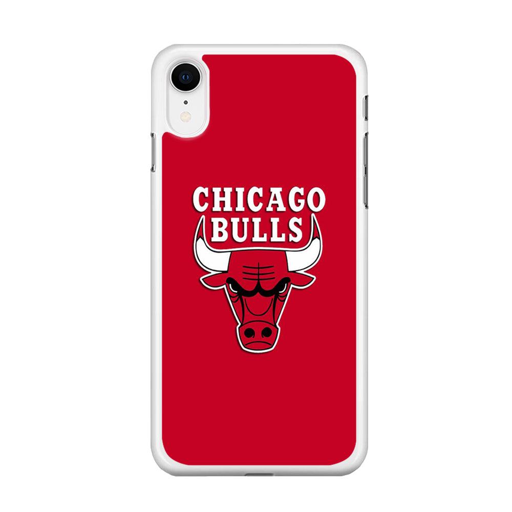 NBA Chicago Bulls Basketball 001 iPhone XR Case-Rubber / White (2D Case)-Xtracase