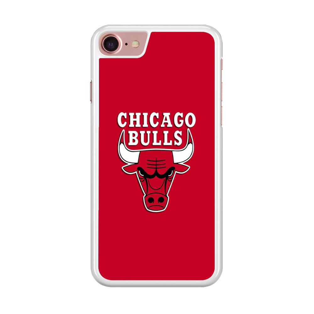 NBA Chicago Bulls Basketball 001 iPhone SE 2020 Case-Rubber / White (2D Case)-Xtracase