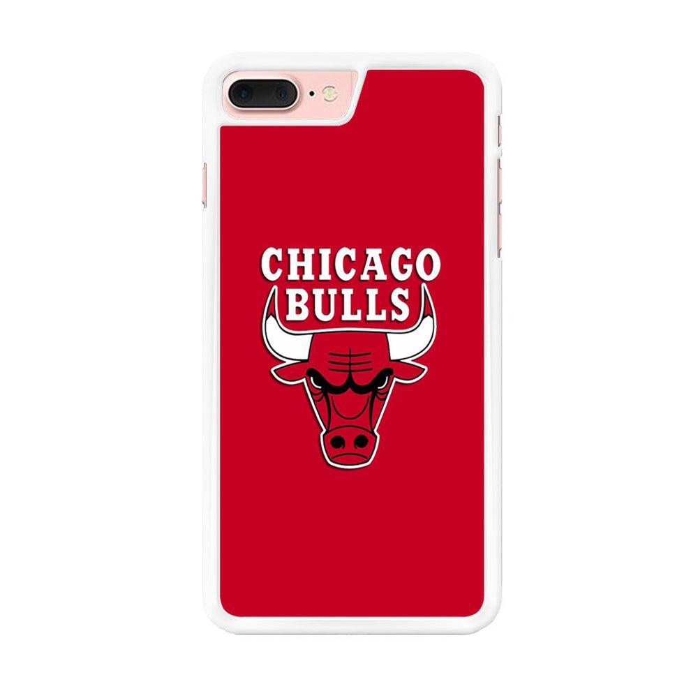 NBA Chicago Bulls Basketball 001 iPhone 8 Plus Case-Rubber / White (2D Case)-Xtracase