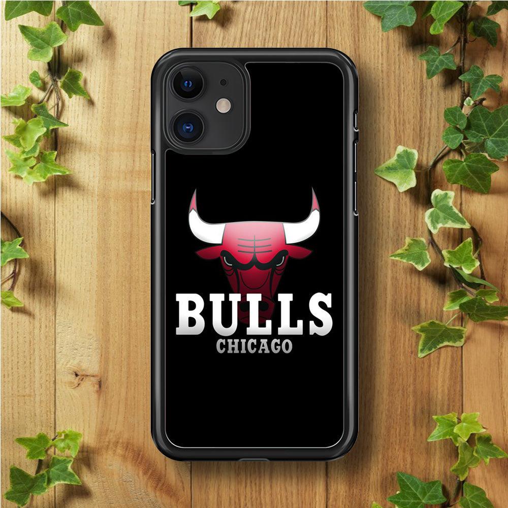 NBA Chicago Bulls Basketball 002 iPhone 11 Case-Rubber / Black (2D Case)-Xtracase