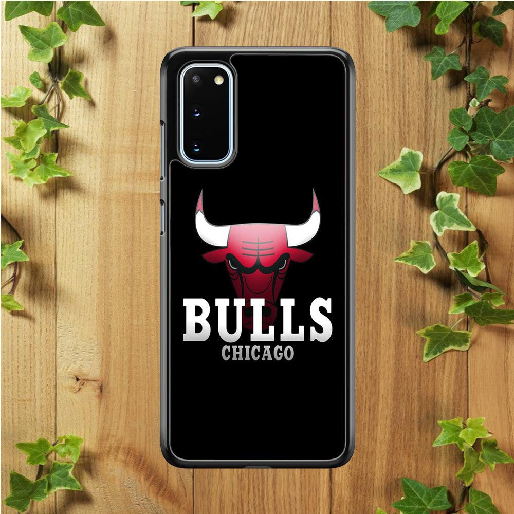NBA Chicago Bulls Basketball 002 Samsung Galaxy S20 Case-Rubber / Black (2D Case)-Xtracase
