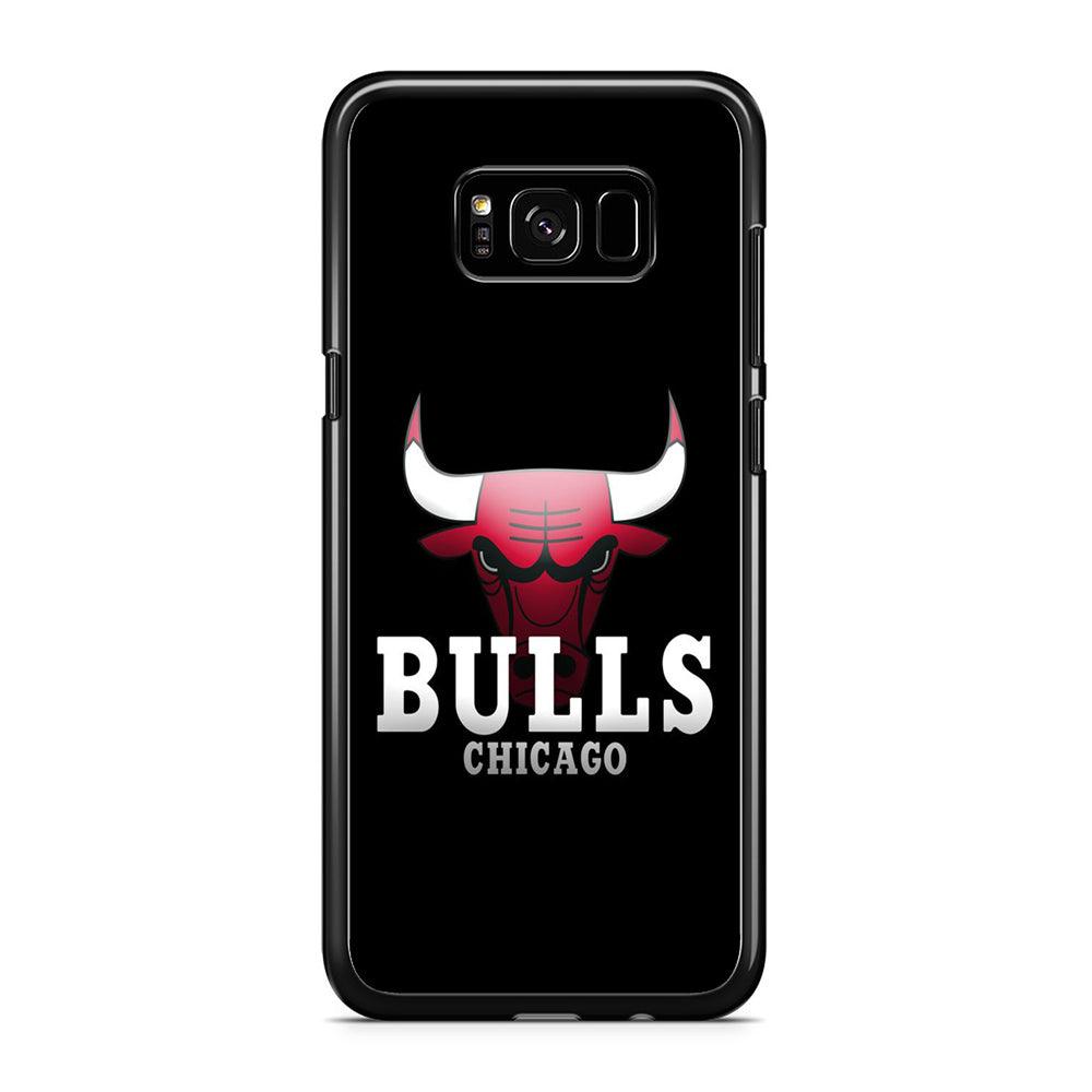 NBA Chicago Bulls Basketball 002 Samsung Galaxy S8 Case-Rubber / Black (2D Case)-Xtracase
