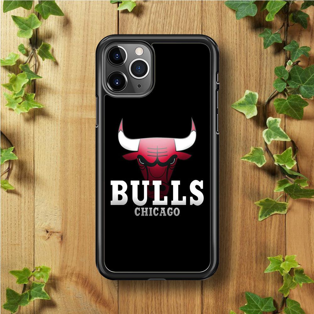 NBA Chicago Bulls Basketball 002 iPhone 11 Pro Max Case-Rubber / Black (2D Case)-Xtracase