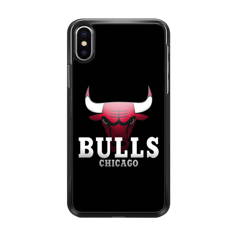 NBA Chicago Bulls Basketball 002 iPhone Xs Max Case-Rubber / Black (2D Case)-Xtracase