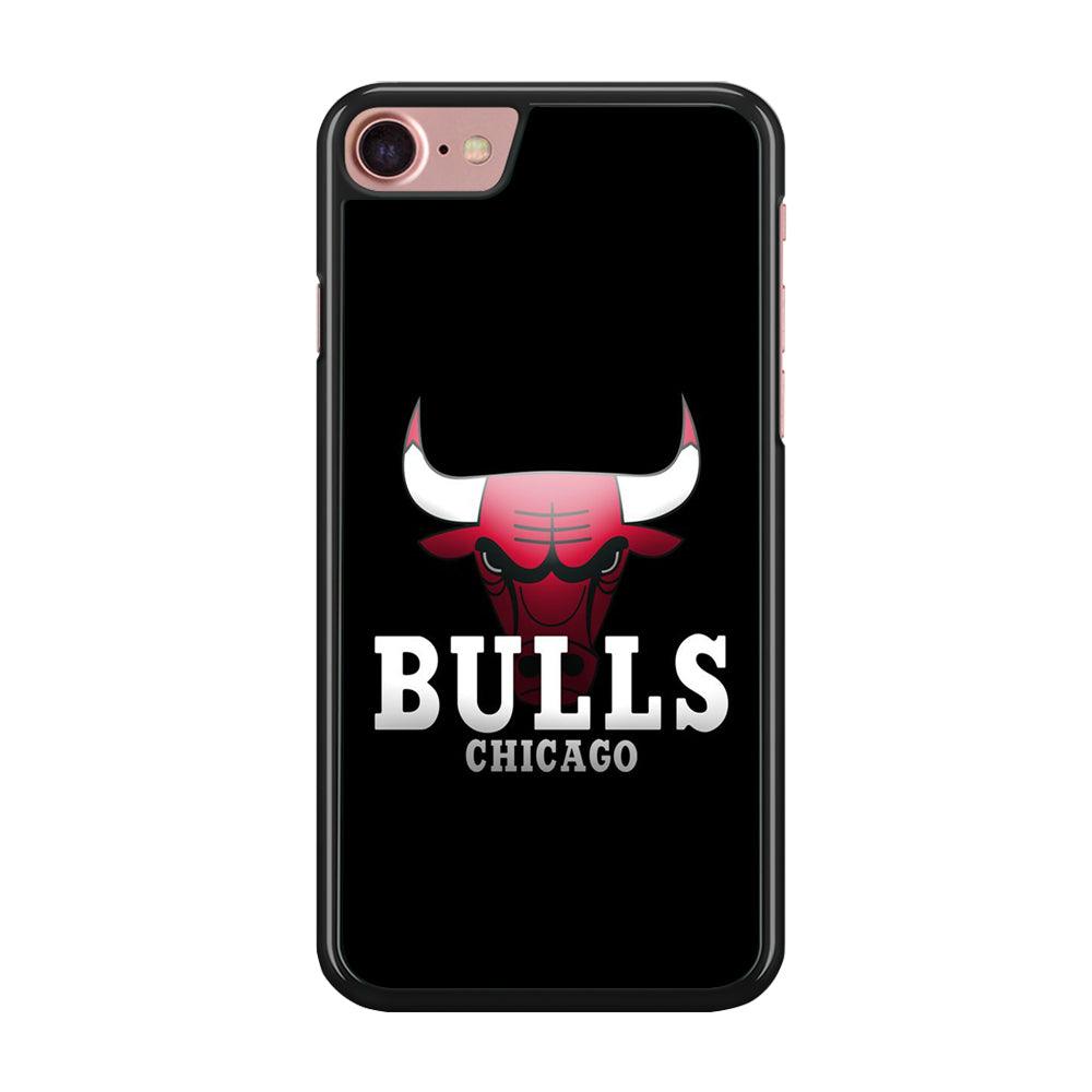 NBA Chicago Bulls Basketball 002 iPhone SE 2020 Case-Rubber / Black (2D Case)-Xtracase