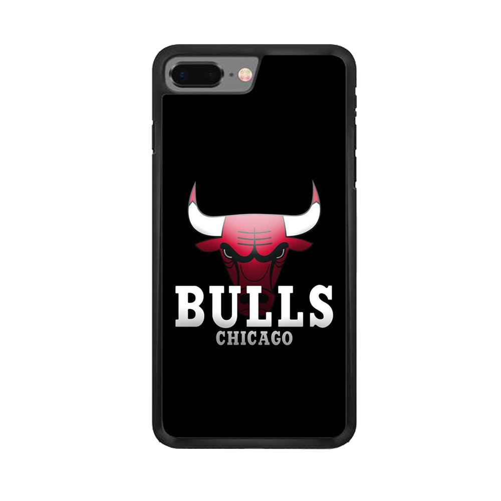 NBA Chicago Bulls Basketball 002 iPhone 7 Plus Case-Rubber / Black (2D Case)-Xtracase