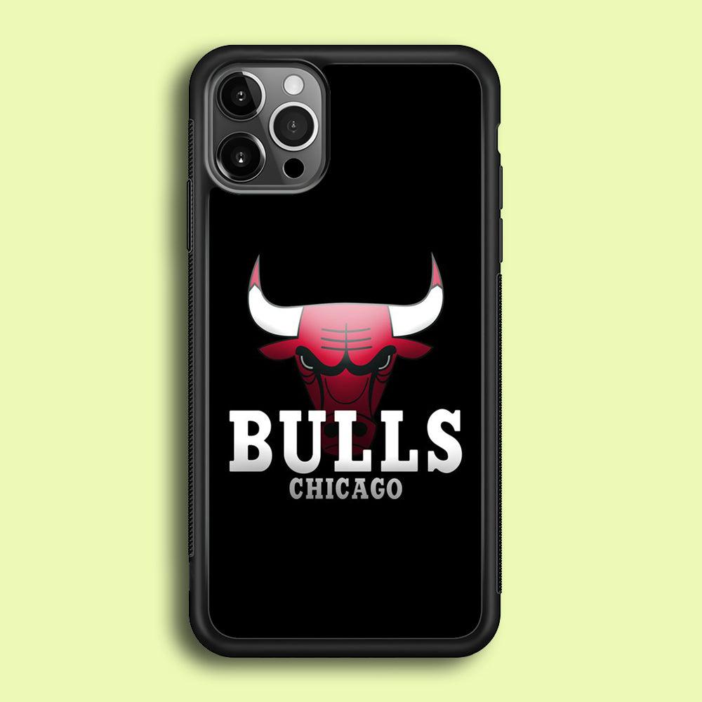 NBA Chicago Bulls Basketball 002 iPhone 12 Pro Case-Rubber / Black (2D Case)-Xtracase