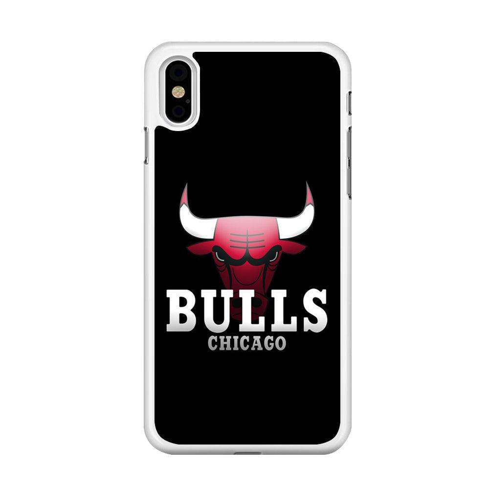 NBA Chicago Bulls Basketball 002 iPhone Xs Max Case-Rubber / White (2D Case)-Xtracase