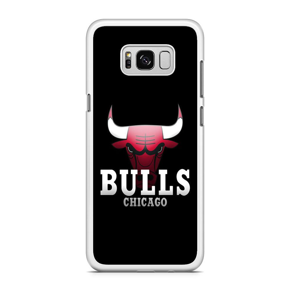 NBA Chicago Bulls Basketball 002 Samsung Galaxy S8 Case-Rubber / White (2D Case)-Xtracase