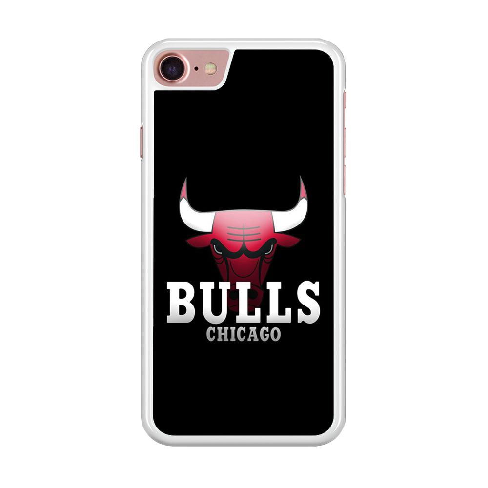 NBA Chicago Bulls Basketball 002 iPhone SE 2020 Case-Rubber / White (2D Case)-Xtracase