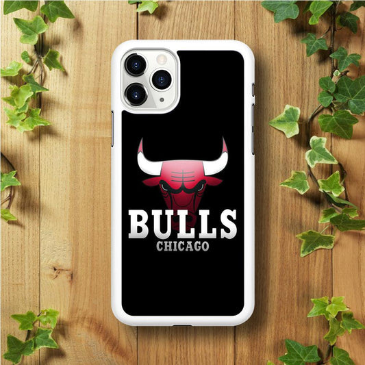 NBA Chicago Bulls Basketball 002 iPhone 11 Pro Case-Rubber / White (2D Case)-Xtracase