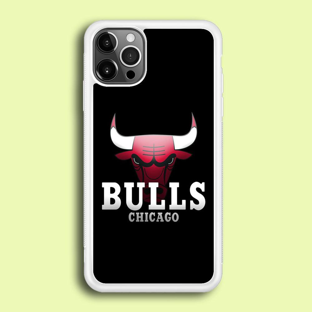 NBA Chicago Bulls Basketball 002 iPhone 12 Pro Case-Rubber / White (2D Case)-Xtracase