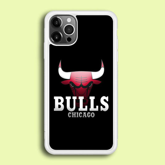 NBA Chicago Bulls Basketball 002 iPhone 12 Pro Case-Rubber / White (2D Case)-Xtracase