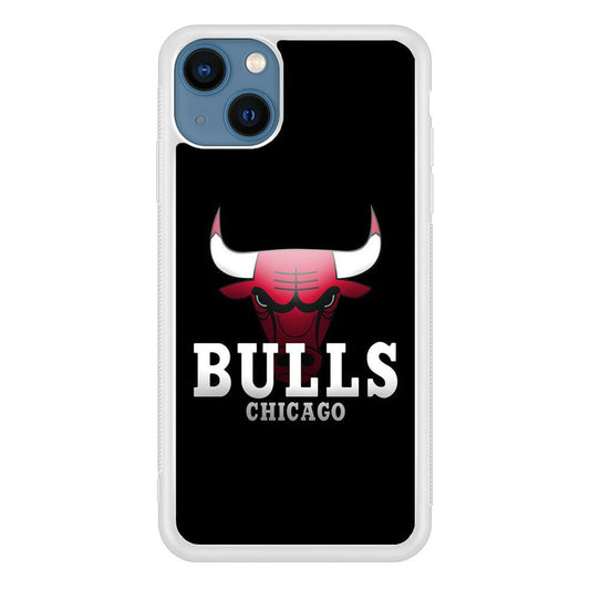 NBA Chicago Bulls Basketball 002 iPhone 13 Mini Case-Rubber / White (2D Case)-Xtracase