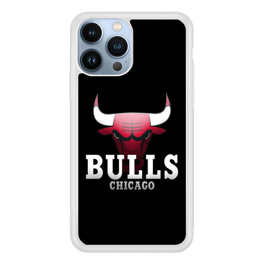 NBA Chicago Bulls Basketball 002 iPhone 13 Pro Case-Rubber / White (2D Case)-Xtracase