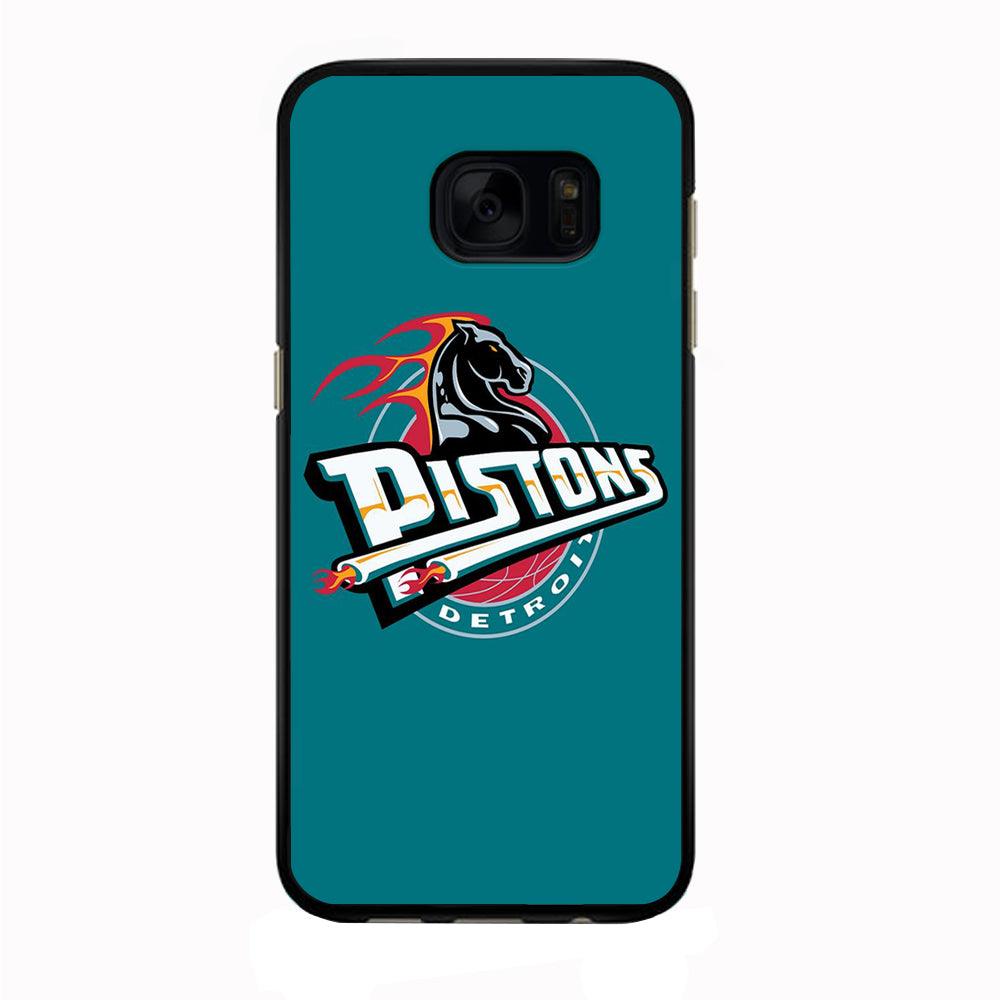 NBA Detroit Pistons Basketball 001 Samsung Galaxy S7 Edge Case-Rubber / Black (2D Case)-Xtracase