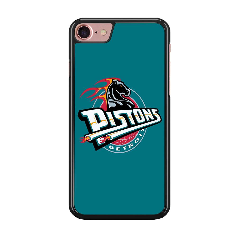 NBA Detroit Pistons Basketball 001 iPhone 8 Case-Rubber / Black (2D Case)-Xtracase