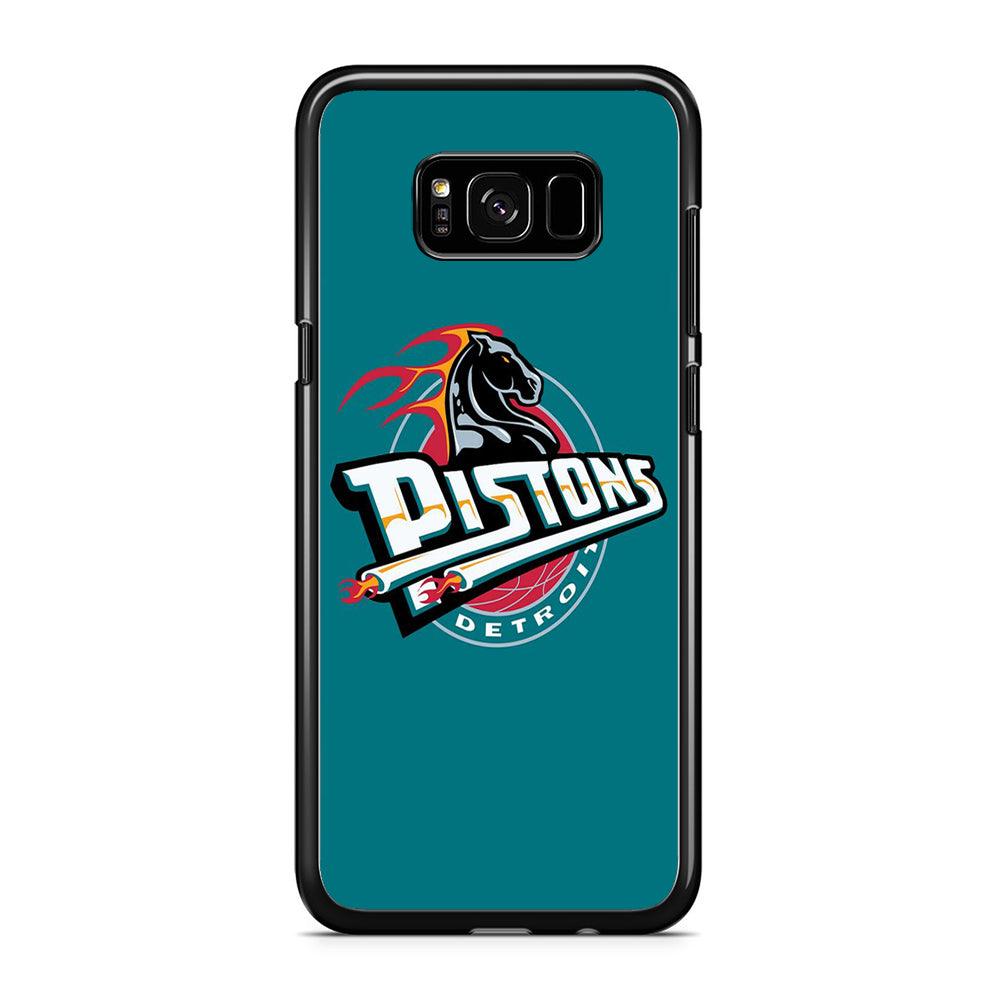 NBA Detroit Pistons Basketball 001 Samsung Galaxy S8 Plus Case-Rubber / Black (2D Case)-Xtracase