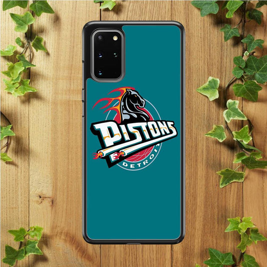 NBA Detroit Pistons Basketball 001 Samsung Galaxy S20 Plus Case-Rubber / White (2D Case)-Xtracase