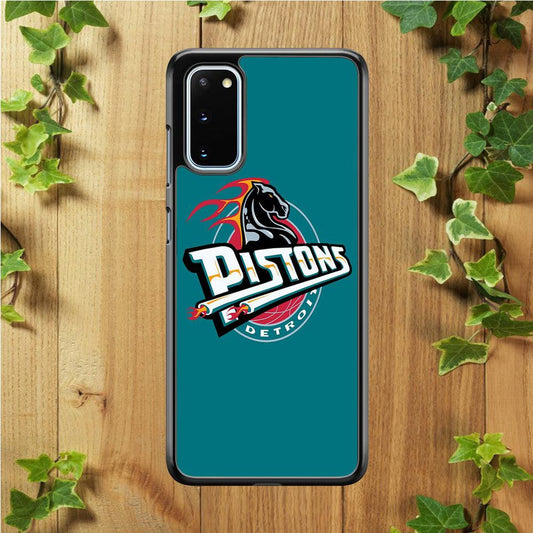 NBA Detroit Pistons Basketball 001 Samsung Galaxy S20 Case-Rubber / White (2D Case)-Xtracase