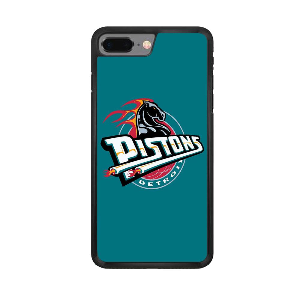 NBA Detroit Pistons Basketball 001 iPhone 8 Plus Case-Rubber / Black (2D Case)-Xtracase