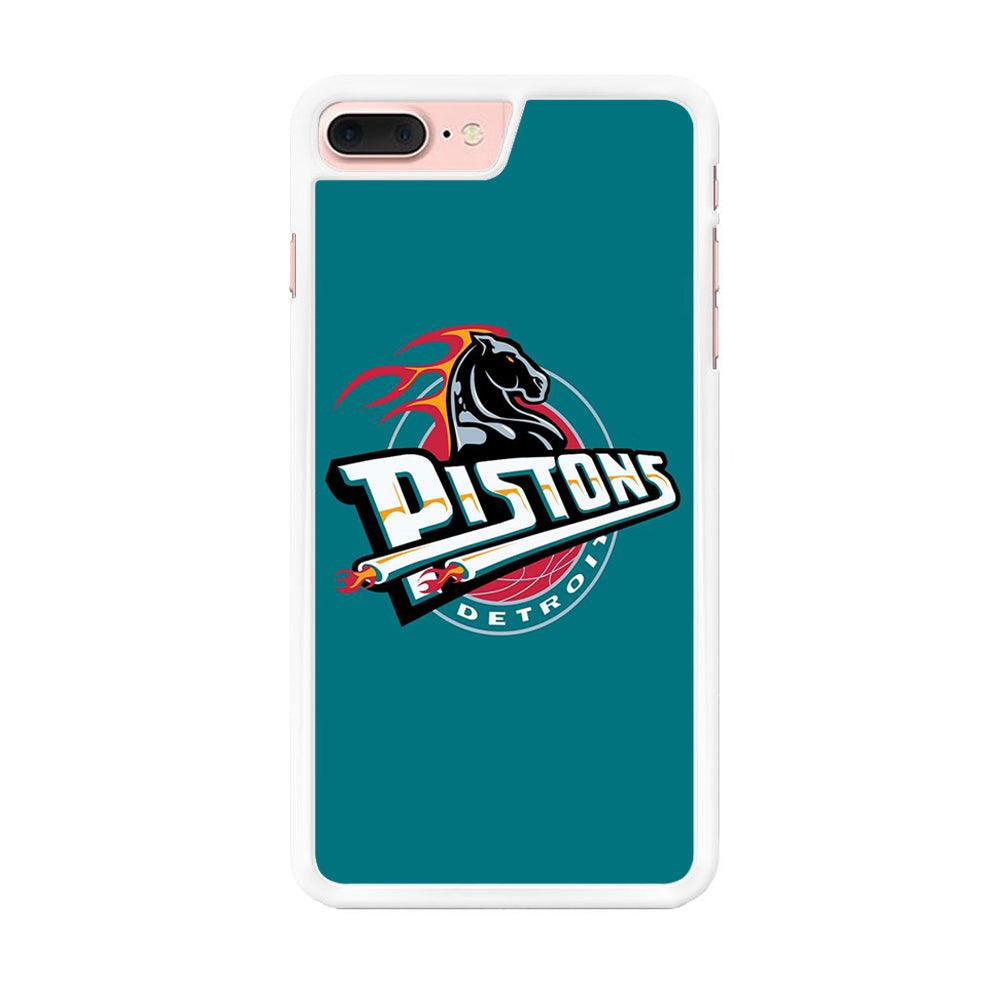 NBA Detroit Pistons Basketball 001 iPhone 8 Plus Case-Rubber / White (2D Case)-Xtracase
