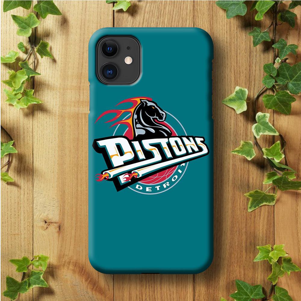 NBA Detroit Pistons Basketball 001 iPhone 11 Case-Plastic / Full Wrap (3D Case)-Xtracase