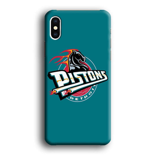 NBA Detroit Pistons Basketball 001 iPhone Xs Case-Plastic / Full Wrap (3D Case)-Xtracase