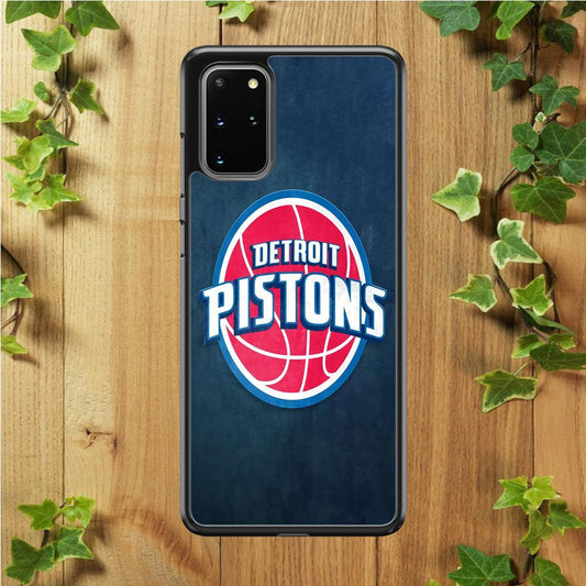 NBA Detroit Pistons Basketball 002 Samsung Galaxy S20 Plus Case-Rubber / White (2D Case)-Xtracase