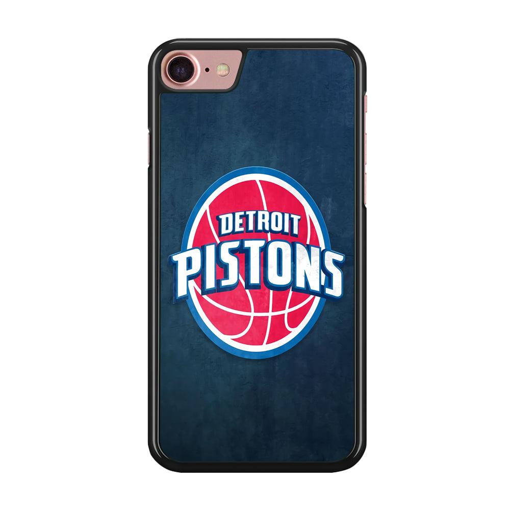 NBA Detroit Pistons Basketball 002 iPhone SE 2020 Case-Rubber / Black (2D Case)-Xtracase