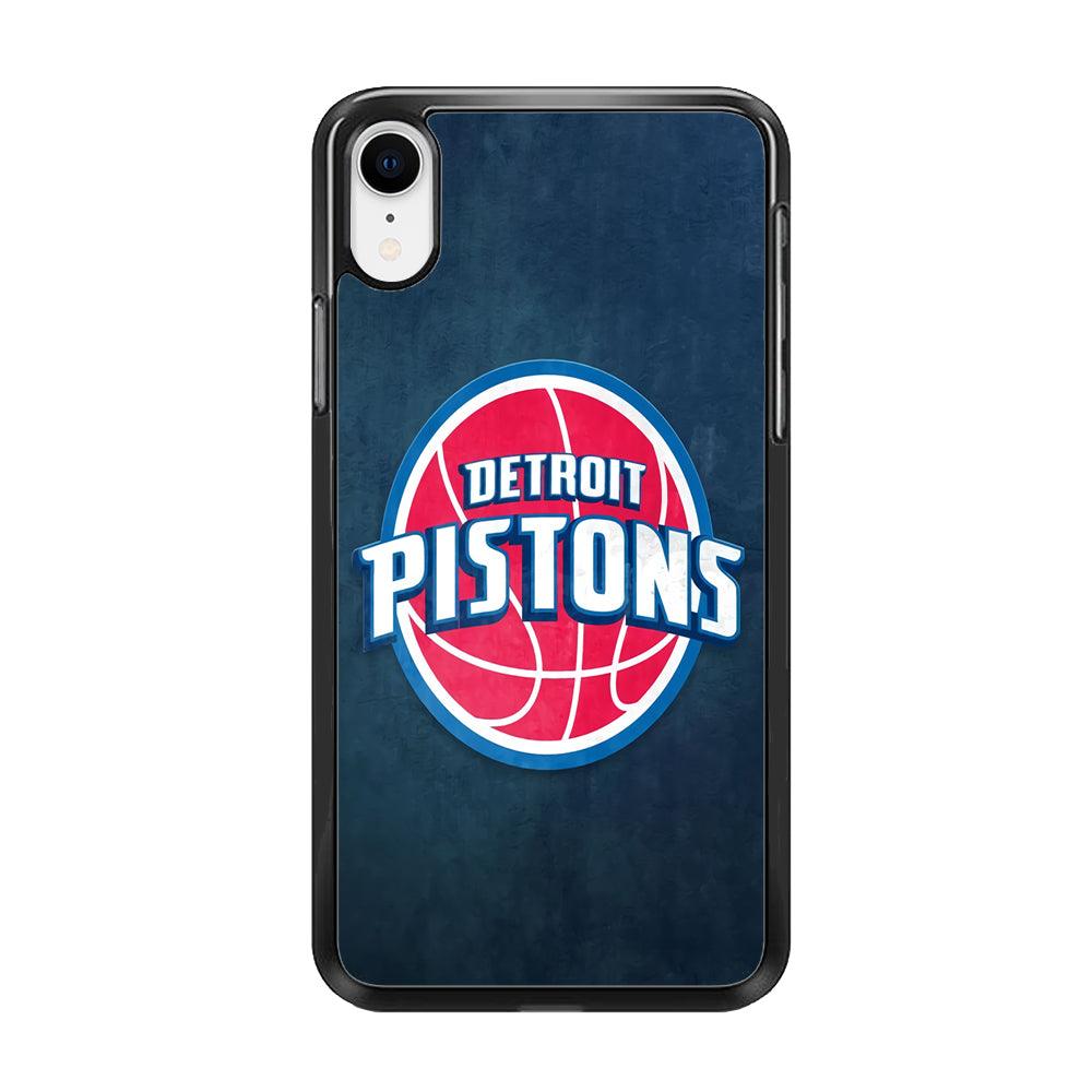 NBA Detroit Pistons Basketball 002 iPhone XR Case-Rubber / Black (2D Case)-Xtracase