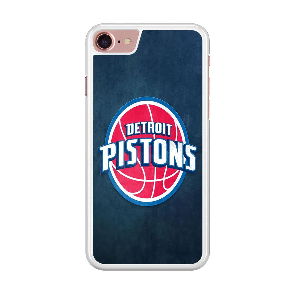 NBA Detroit Pistons Basketball 002 iPhone SE 2020 Case-Rubber / White (2D Case)-Xtracase