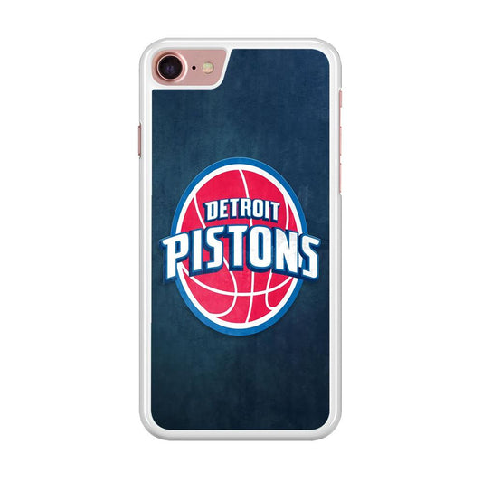 NBA Detroit Pistons Basketball 002 iPhone SE 2020 Case-Rubber / White (2D Case)-Xtracase