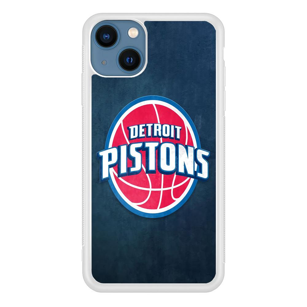 NBA Detroit Pistons Basketball 002 iPhone 13 Mini Case-Rubber / White (2D Case)-Xtracase