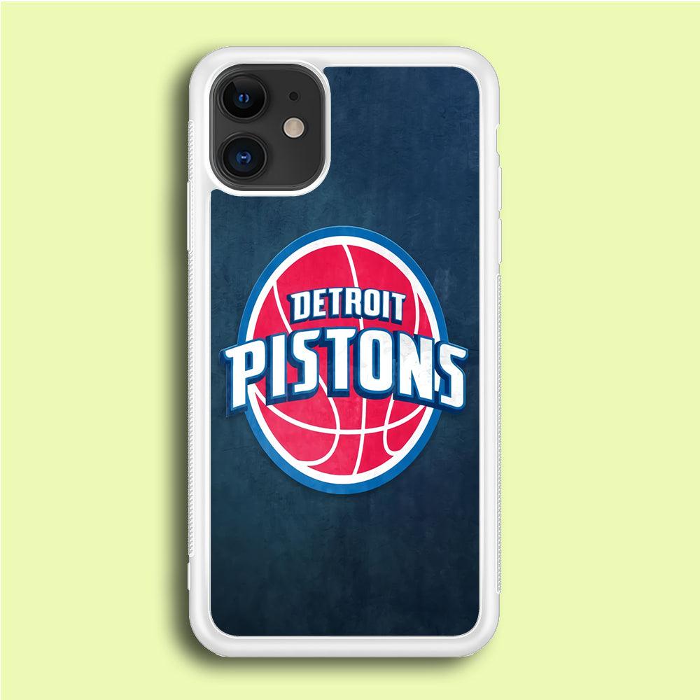 NBA Detroit Pistons Basketball 002 iPhone 12 Mini Case-Rubber / White (2D Case)-Xtracase