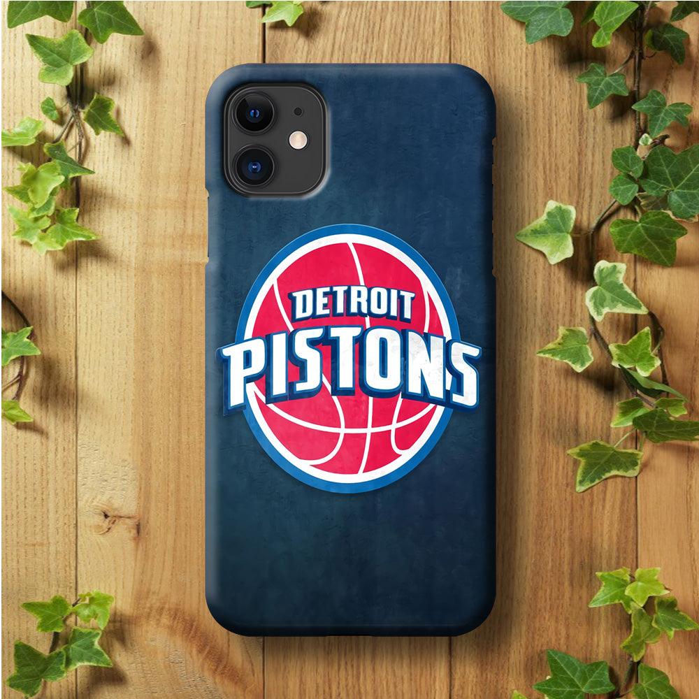 NBA Detroit Pistons Basketball 002 iPhone 11 Case-Plastic / Full Wrap (3D Case)-Xtracase