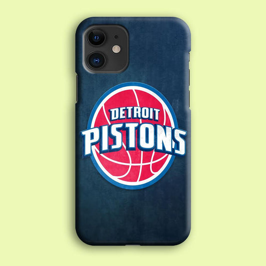NBA Detroit Pistons Basketball 002 iPhone 12 Case-Rubber / White (2D Case)-Xtracase