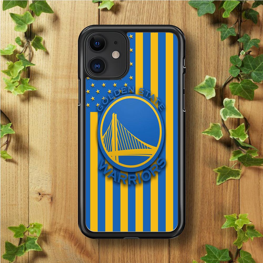 NBA Golden State Warriors Basketball 001 iPhone 11 Case-Rubber / Black (2D Case)-Xtracase