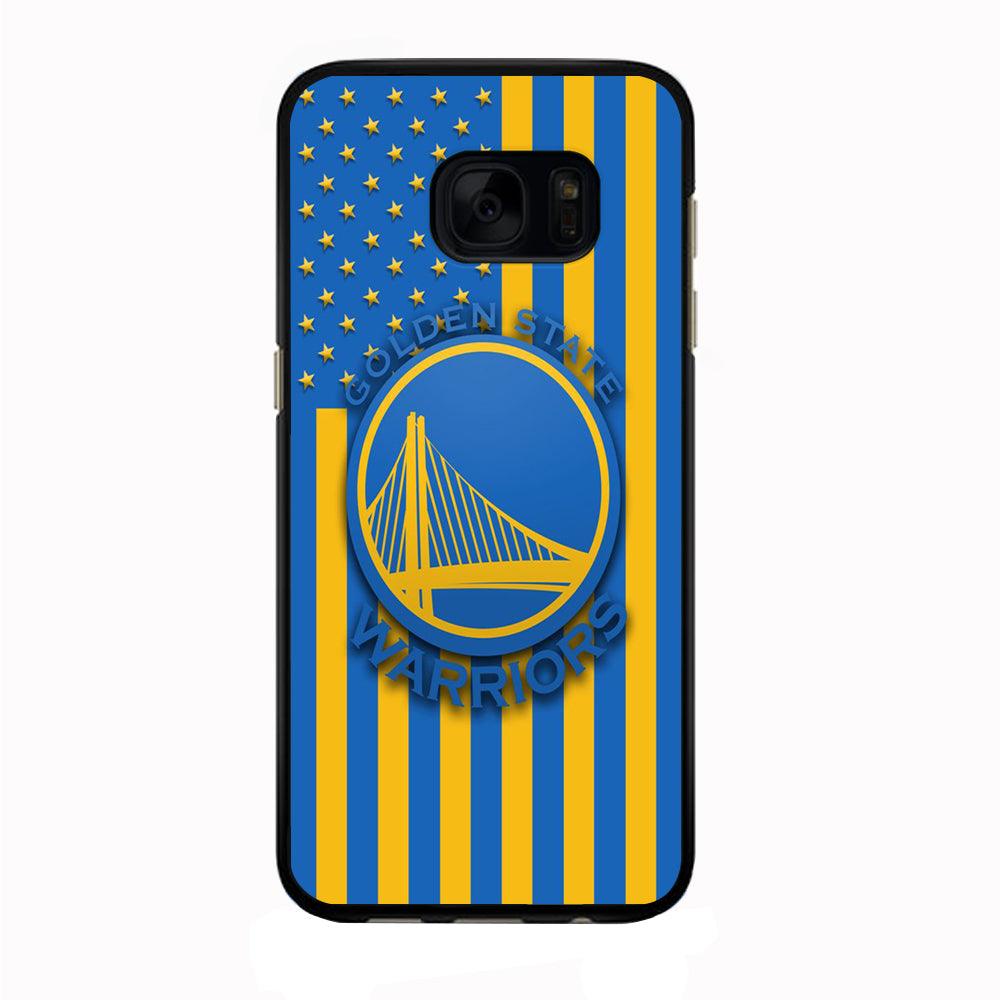 NBA Golden State Warriors Basketball 001 Samsung Galaxy S7 Edge Case-Rubber / Black (2D Case)-Xtracase