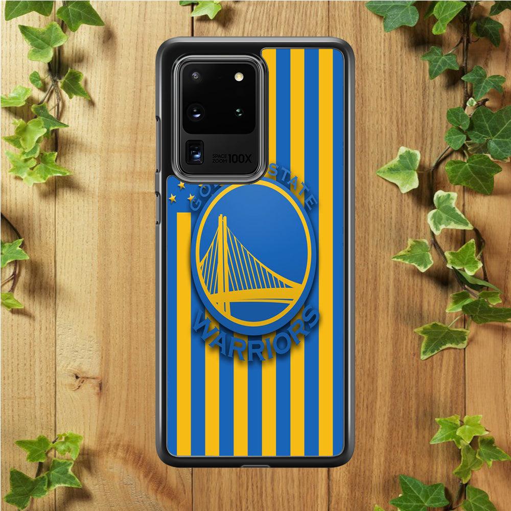 NBA Golden State Warriors Basketball 001 Samsung Galaxy S20 Ultra Case-Rubber / White (2D Case)-Xtracase
