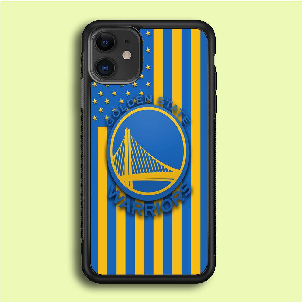 NBA Golden State Warriors Basketball 001 iPhone 12 Case-Rubber / Black (2D Case)-Xtracase