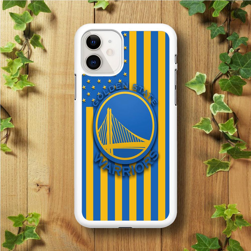 NBA Golden State Warriors Basketball 001 iPhone 11 Case-Rubber / White (2D Case)-Xtracase