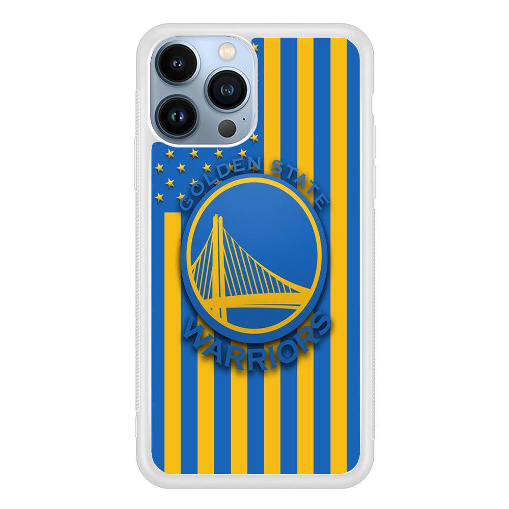 NBA Golden State Warriors Basketball 001 iPhone 13 Pro Case-Rubber / White (2D Case)-Xtracase