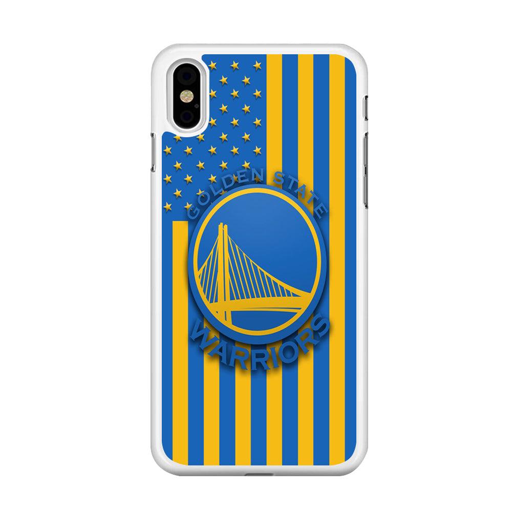 NBA Golden State Warriors Basketball 001 iPhone Xs Case-Rubber / White (2D Case)-Xtracase