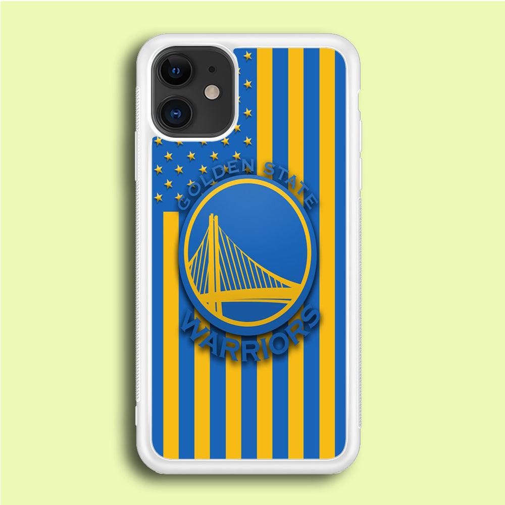 NBA Golden State Warriors Basketball 001 iPhone 12 Case-Rubber / White (2D Case)-Xtracase