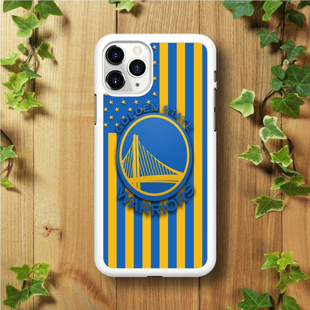 NBA Golden State Warriors Basketball 001 iPhone 11 Pro Max Case-Rubber / White (2D Case)-Xtracase