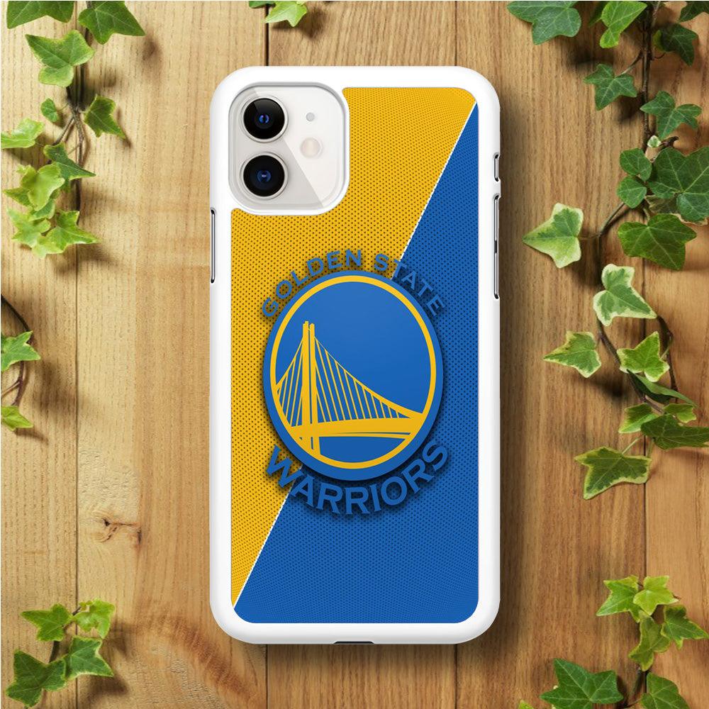NBA Golden State Warriors Basketball 002 iPhone 11 Case-Rubber / White (2D Case)-Xtracase
