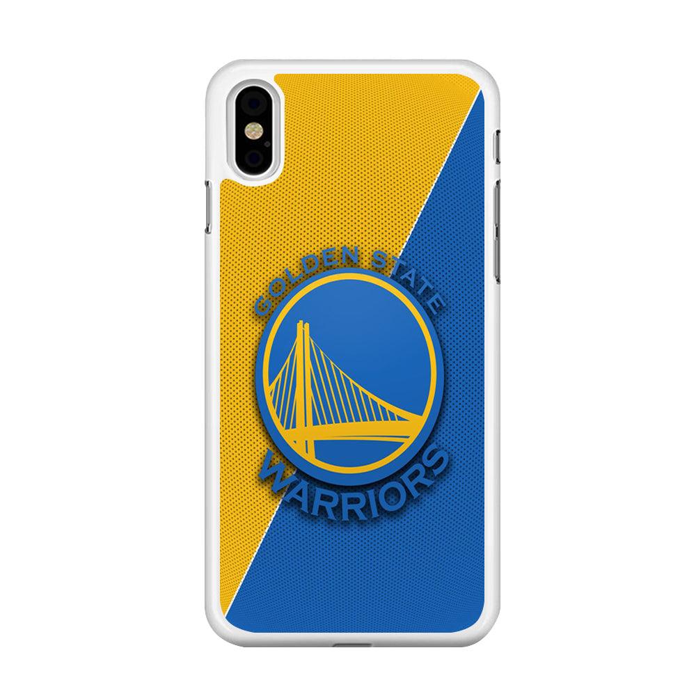 NBA Golden State Warriors Basketball 002 iPhone Xs Case-Rubber / White (2D Case)-Xtracase