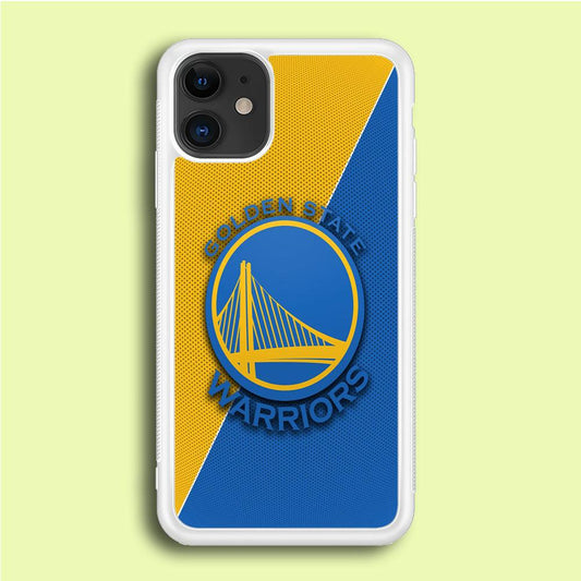 NBA Golden State Warriors Basketball 002 iPhone 12 Case-Rubber / White (2D Case)-Xtracase